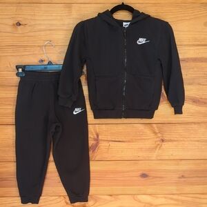 Nike Kids Black Zip Hoodie and Joggers Set 5/6 Small